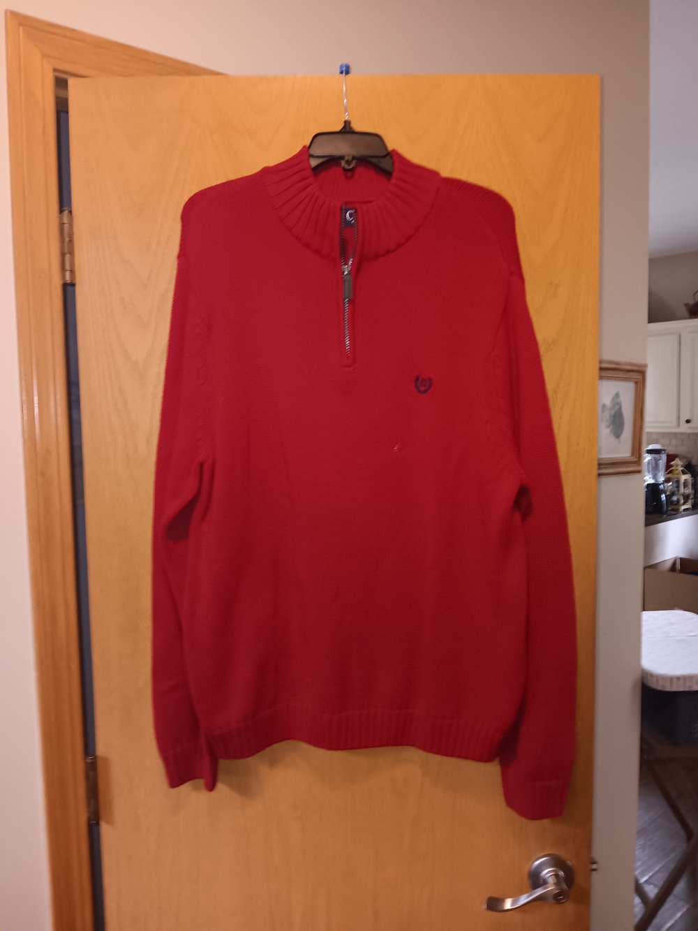 Chaps Men's Size XL Red Zip Mock-Neck Sweater